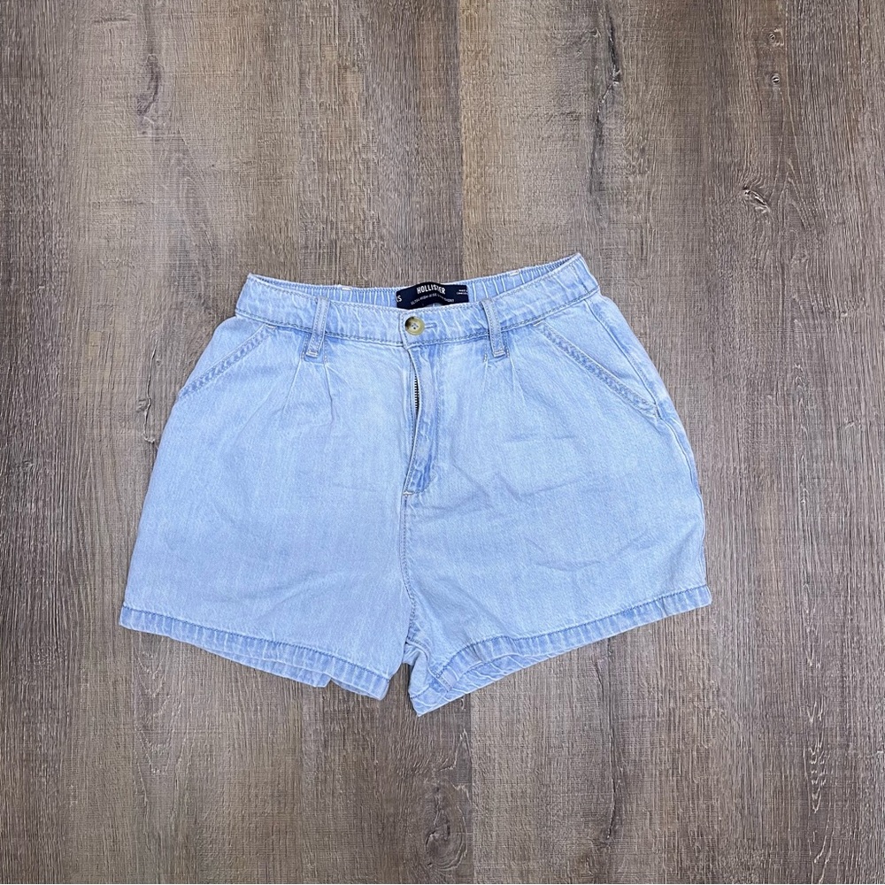 Hollister Light Blue High-Rise Denim Shorts